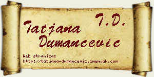Tatjana Dumančević vizit kartica